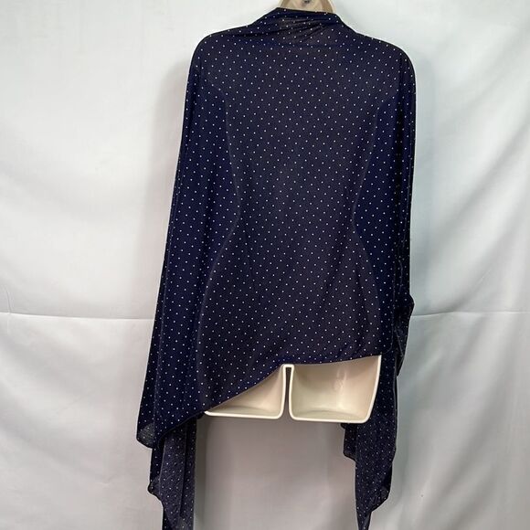 Jenni Navy Blue and White Polka Dot Scarf Wrap one size NWT - Picture 5 of 9